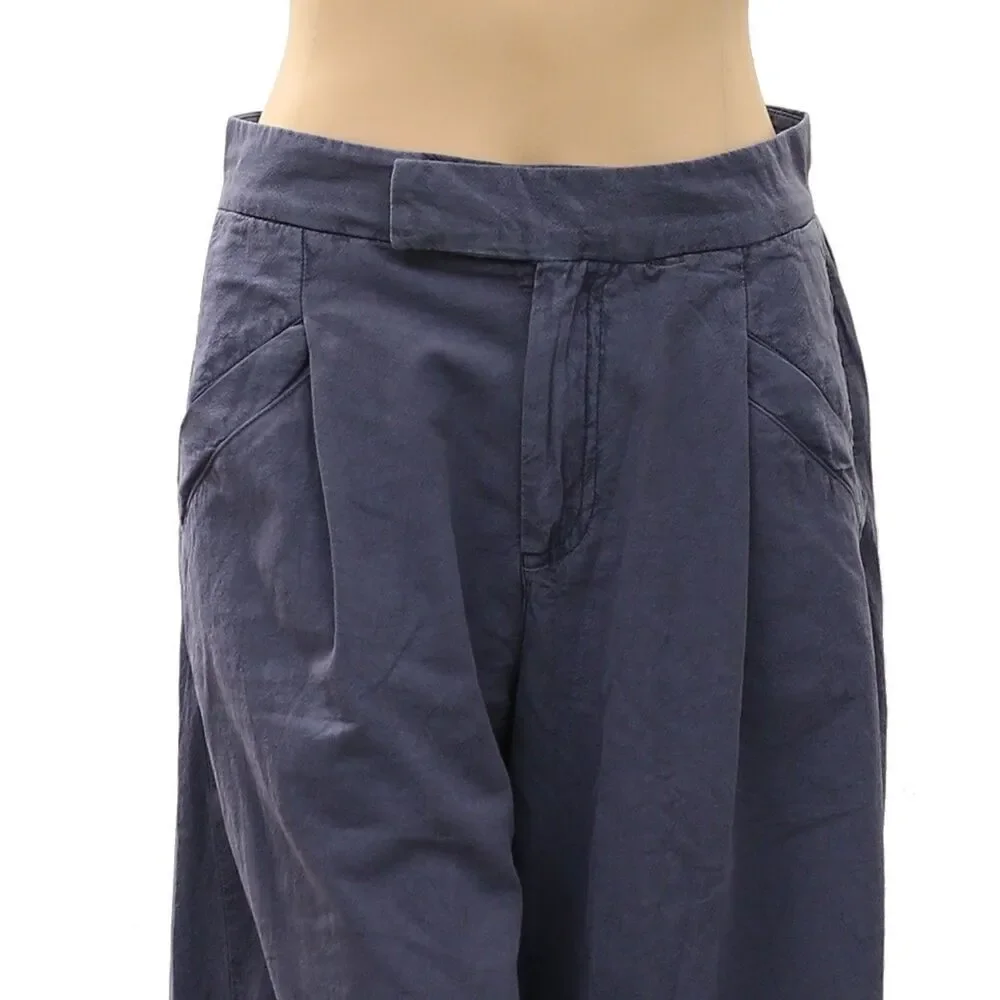 Free People Tegan Washed Barrel Trousers Pants Pleated Solid Cotton S 288469